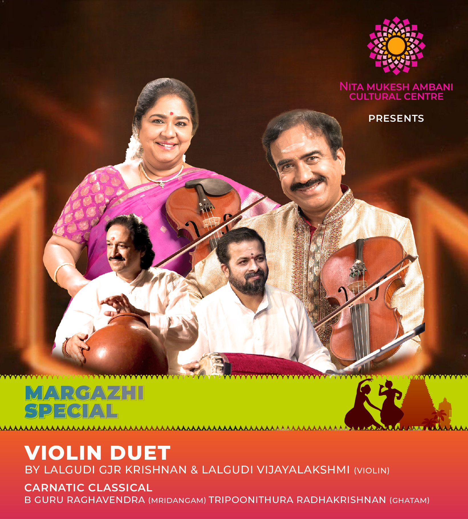 STUDIO_DEC_8_Margazhi Festival_Violin Duet by Lalgudi GJR Krishnan & Lalgudi Vijayalakshmi_Desktop Banner_1920x879 px